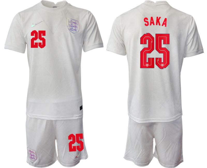 Men 2022 World Cup National Team England home white #25 Soccer Jersey